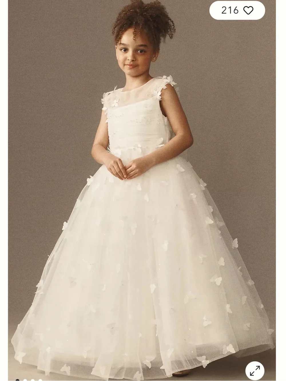 Anthropologie Princess Daliana Butterfly Appliqué Flower Girl Dress 4